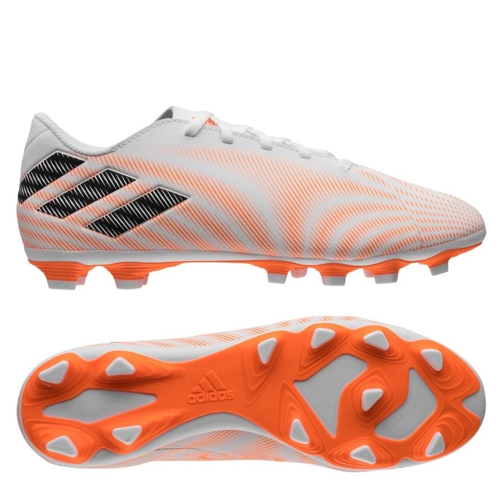 Adidas Nemeziz .4 FXG Men's Size 7.5 Shoes White Orange Low Top Soccer Cleats